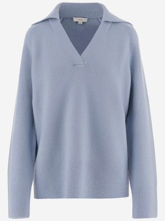 Vince Stretch Wool And Cashmere Blend Polo Sweater