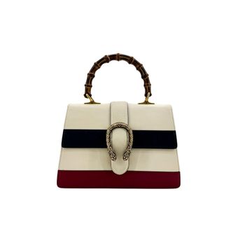 Gucci Dionysus Bamboo Top Handle Colorblock Leather Brown Leather Handbag (Pre-Owned)