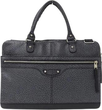 Balenciaga Pre-owned Vintage Aktetas Handtas - Heren - Vintage Handtas - Blauw - ONE Size - Leer - Vintage