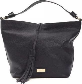 Pompei Donatella Chic Leather Shoulder Bag with Logo Womens Detailing