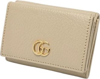 Gucci Pre-owned Leather Wallet - Dames - Vintage Accessoires - Beige - ONE Size - Leer - Vintage