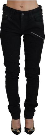 John Galliano Zwarte Skinny Jeans - Dames - Slim Fit Broeken - Zwart - W28 - Katoen - Broeken