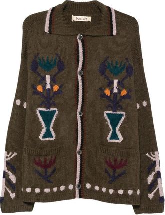 Baziszt Intarsia-knit Button-up Cardigan