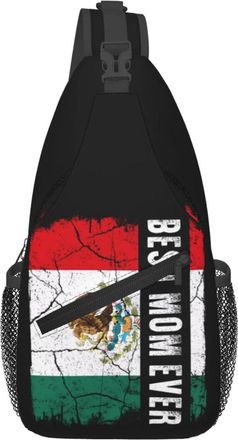 Generic Best Mexican Mom Ever Mexico Flag Chest Bag Trendy Sling Bag Anti Theft Fanny Pack For Shopping Sports Runner
