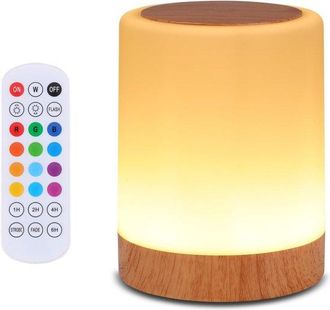 No Brand L&aacute;mpara De Mesilla T&aacute;ctil, L&aacute;mpara De Mesa Recargable Por Usb, Luz Nocturna Regulable, Con Mando A Distancia, Adecuada Para Dormitorios Y Salas De Est