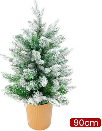 Trade Shop Trade Shop - Albero Di Natale Mini Effetto Innevato Dim. 90 Cm Sintetico Alberello Con Vaso
