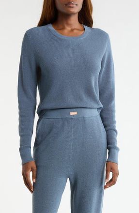 Lunya Silkthermal Knit Crewneck Top in Harbor Indigo at Nordstrom, Size X-Small