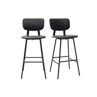 Miliboo Taburetes De Bar Moderno Negro Con Patas Metal 75 Cm (lote De 2) Lab