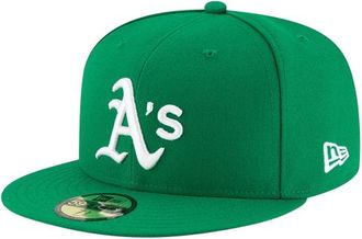 New Era Mens Oakland Athletics AS 59Fifty NWE Authentic Collection On Field - Green Size 6 7/8