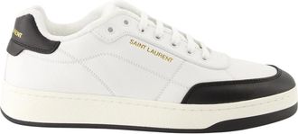 Saint Laurent Witte Leren Manden Sl/61 - Heren - Sneakers - Wit - 42 1/2 EU - Leer - Schoenen