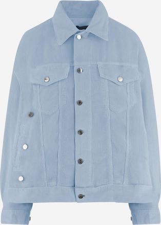 Haikure Womens Jacket Cotton Velvet Light Blue