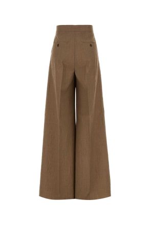 Max Mara Womens Biscuit Wool Teruel Flared Leg Pant Nocciola Fodera: Cotton Pantaloni Trousers