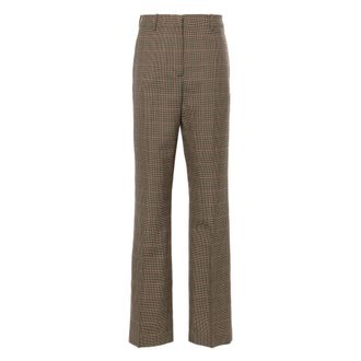Golden Goose Broeken, Dames, Bruin, L, Katoen, New Relaxed Pant Pied de Poule Check