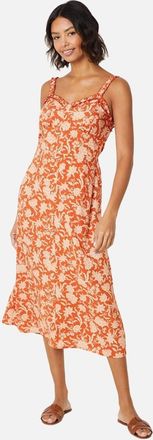 Dorothy Perkins Womens Dorothy Perkins Womens/Ladies Floral Button Through Midi Dress - Red/Orange/Brown - Size: 16