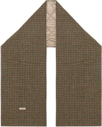 Autry double-faced label scarf - unisex - Wool/Polyester/Nylon - One Size - Brown