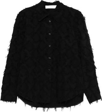 Séfr Willa fringed shirt - Zwart