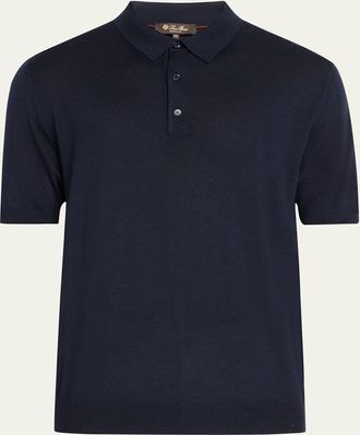 Loro Piana Mens Sottile Short-Sleeve Polo Sweater