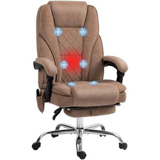 Vinsetto Vinsetto Massage Office Chair, Heated Reclining Desk Chair, Brown