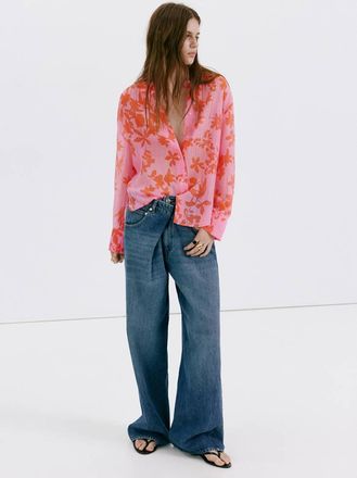 Mango Camicia lyocell stampa floreale rosa - Donna - XS - MANGO