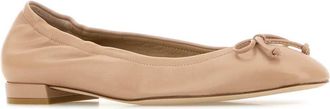 Stuart Weitzman Womens Ballet Flat Beige Leather
