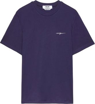 Msgm cotton t-shirt - men - Cotton - S - Blue