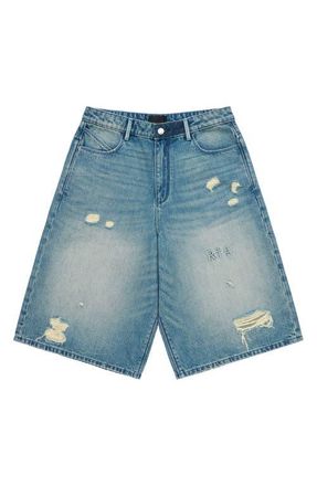 Rta Gustavo Oversize Denim Bermuda Shorts in Golden Indigo at Nordstrom, Size 29