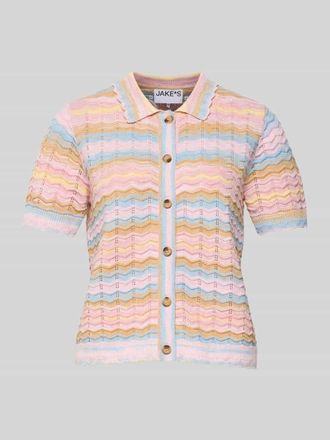 Jake*s Casual Slim Fit Cardigan in Strick-Optik in Apricot, Gr&ouml;&szlig;e XXL