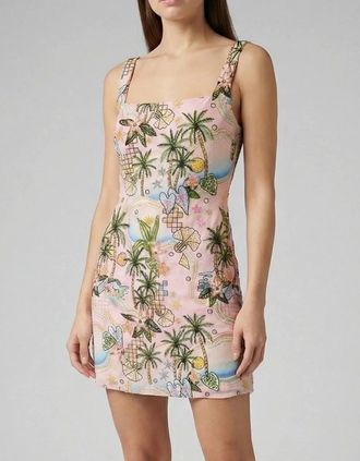 Oceanus Womens Palm Tree Beach Mini Dress - Size: 10/8