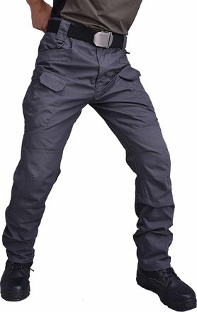 Generic Tactical Cargo Trousers for Men UK Straight Leg Slim Fit Work Pants Lightweigh Elastic Waist Combat Trousers with Multiple Pockets Camping Outdoor Wor