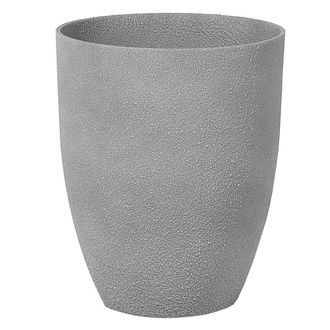 Beliani Maceta De Mezcla De Piedra Gris 35 Cm Poliresina Interior Exterior Croton