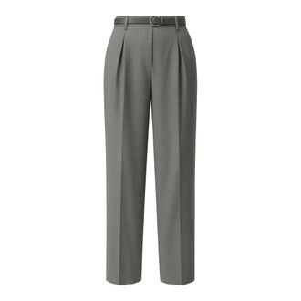 Max Mara Dames, Broeken, Grijs, Maat: XS Leer