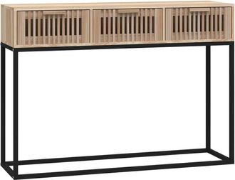 vidaXL Vidaxl - Mesa consola hierro y madera contrachapada 105x30x75 cm