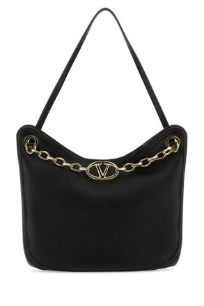 Valentino Garavani Black VLogo chain-link shoulder bag