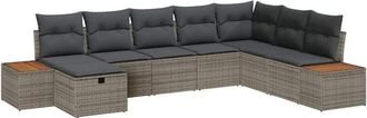 vidaXL Conjunto De Sof&aacute; De Jard&iacute;n 8 Pcs Gris 55 X 62 X 69 Cm Polirat&aacute;n Vidaxl
