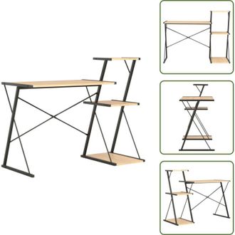 vidaXL The Living Store Scrivania con Ripiano Nera e Rovere 116x50x93 cm - Scrivania moderna