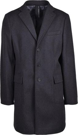 Hamaki-Ho Grey Hamaki-ho Polyester Lined Coat with Classic Tailored Design