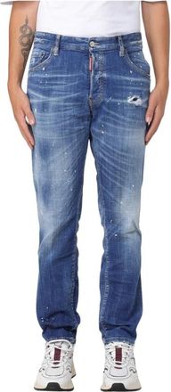 Dsquared2 Medium Spots Wash Skater Jeans - Heren - Slim Fit Jeans - Blauw - 3XL - Katoen - Jeans