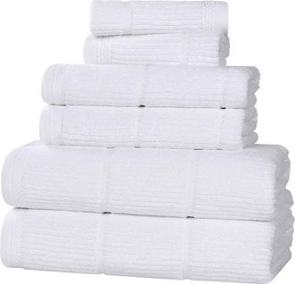 Superior Milo Smart Twist Cotton Medium Weight Solid Ribbed 6Pc Towel Set