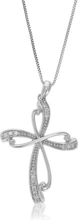 Vir Jewels 1/12 cttw Lab Grown Diamond Cross Pendant Necklace.925 Sterling Silver 2/3 Inch With 18 Inch Chain
