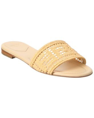 Fendi Fendi Sunshine Mesh & Raffia Sandal