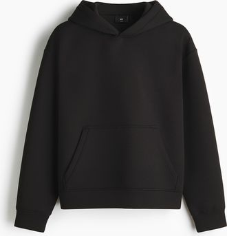 H&M Hoodie aus Scuba in Loose Fit - Schwarz