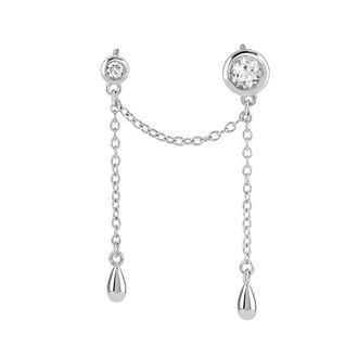 Lucy Quartermaine Double Post Drop Earrings with White Topaz in Sterling Silver at Nordstrom