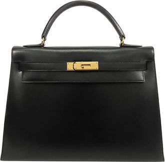 Herm&egrave;s Pre-owned Hermes Box Calf Kelly Sellier 32 OX2FVCLNOCW90G2Y