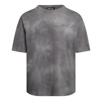 Diesel Heren Logo gewassen T-shirt (Houtskool Grijs)