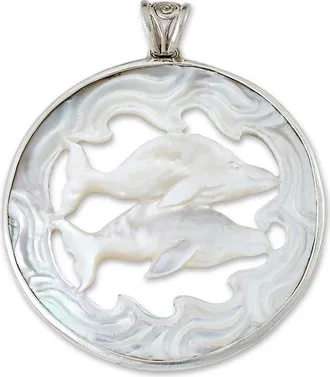 Samuel B. Carved Mother-of-Pearl Whale Pendant in White at Nordstrom Rack