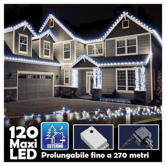 Trade Shop Trade Shop - Catena Luminosa Natalizia 100led Bianco Fred With Flash 9mt External Prolungabil