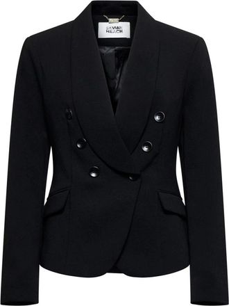 Silvian Heach Blazer met dubbele rij knopen en aansluitende pasvorm - Dames - Blazers - Zwart - XS - Leer - Jassen