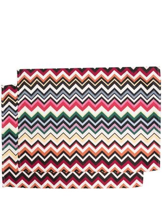 Missoni Home striped table cloth set of 2 - unisex - Polyester - One Size - Red