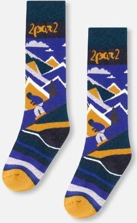 Deux par Deux Baby Boy Winter Ski Socks with Merino Wool in Deep Teal at Nordstrom, Size 18-24M