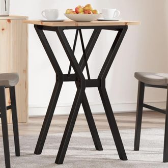 vidaXL Mesa De Comedor Marco Y Madera Maciza Pino Y Acero 50x50x75 Cm Vidaxl